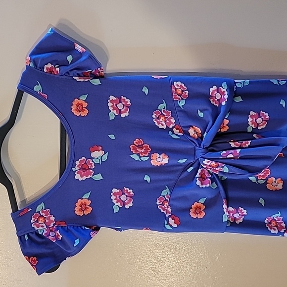 Wonder Nation Set of 2, Chambray Dress & Blue Floral Jumpsuit - Girls L 10/12 - Picture 2 of 10